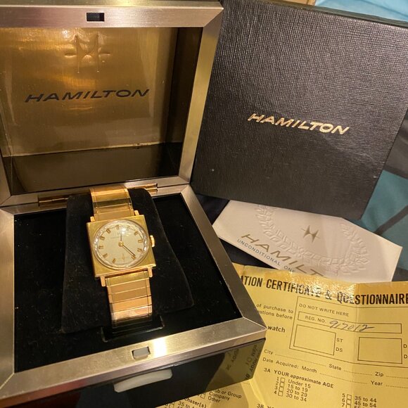 Vintage Hamilton Gold Watch 10k rgp in case w/ cert. - Picture 14 of 14